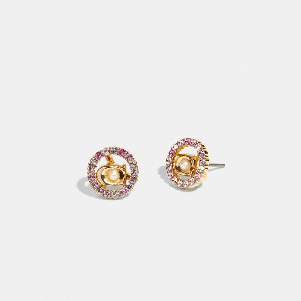 COACH® | Signature Multicolor Crystal Stud Earrings