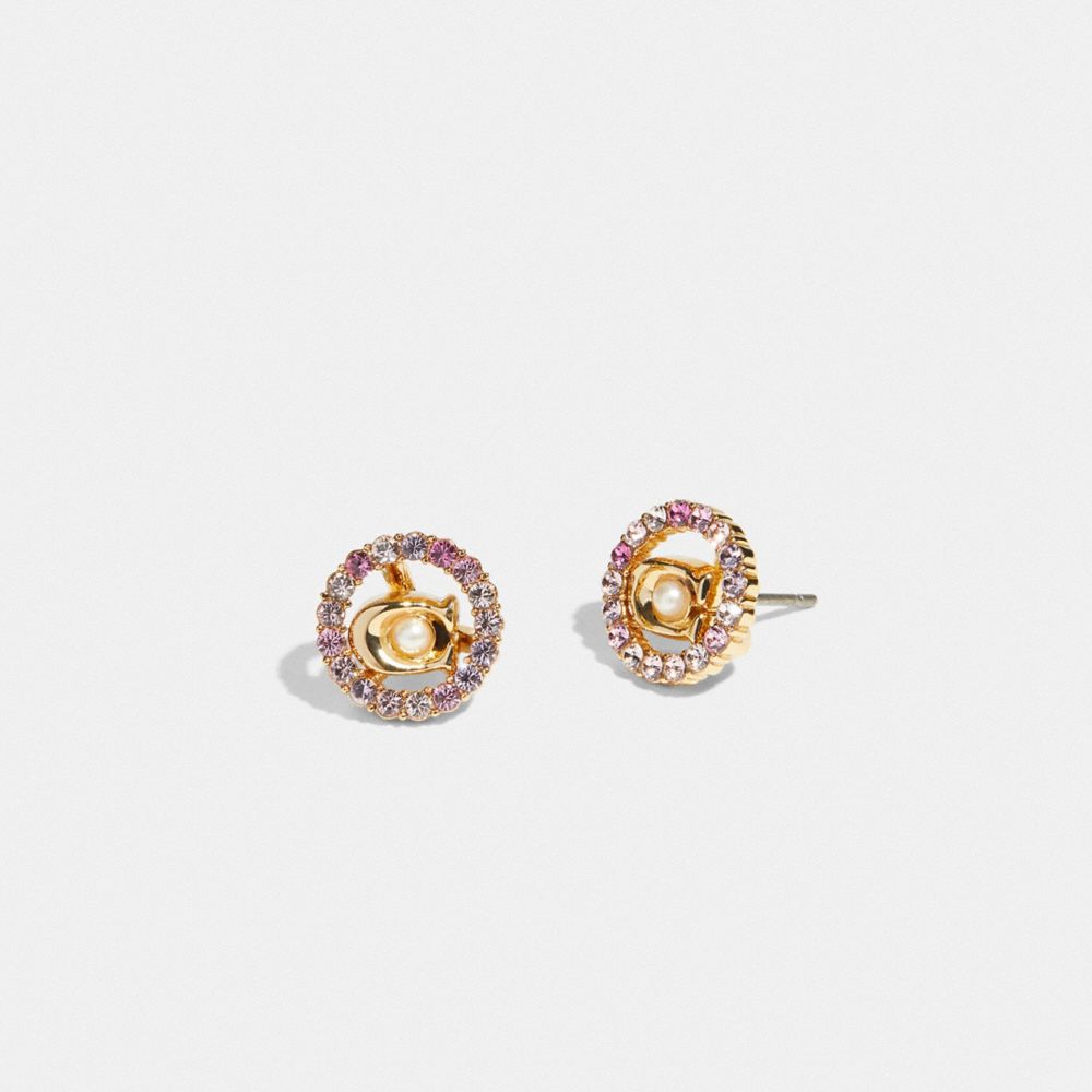 Signature Multicolor Crystal Stud Earrings COACH®