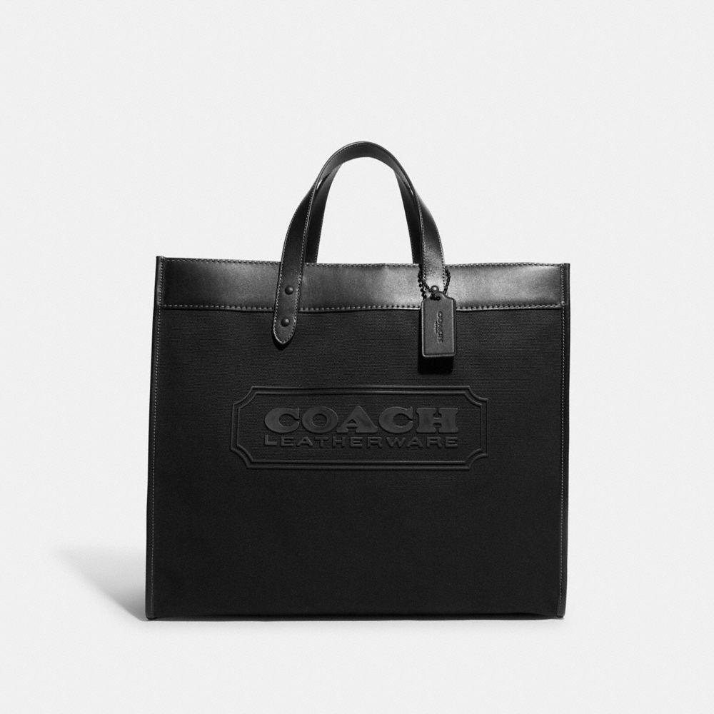 coach field tote 40 denim