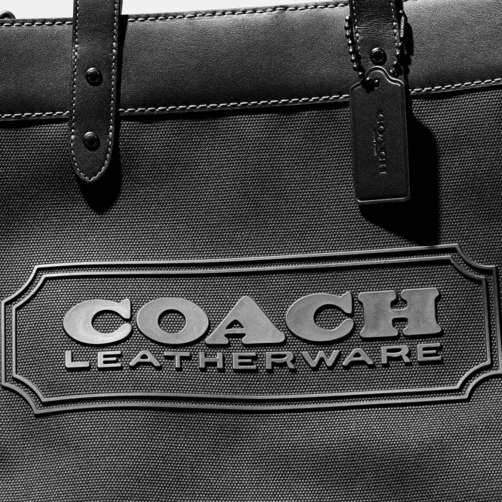 COACH® | Field Tote 40 In Organic Cotton Canvas With Coach Badge