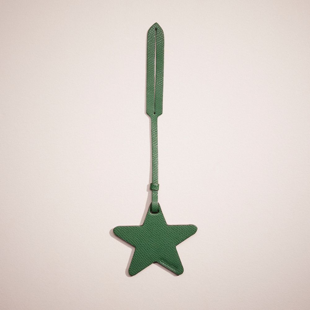 Coach Remade Star Bag Charm In Green Multi