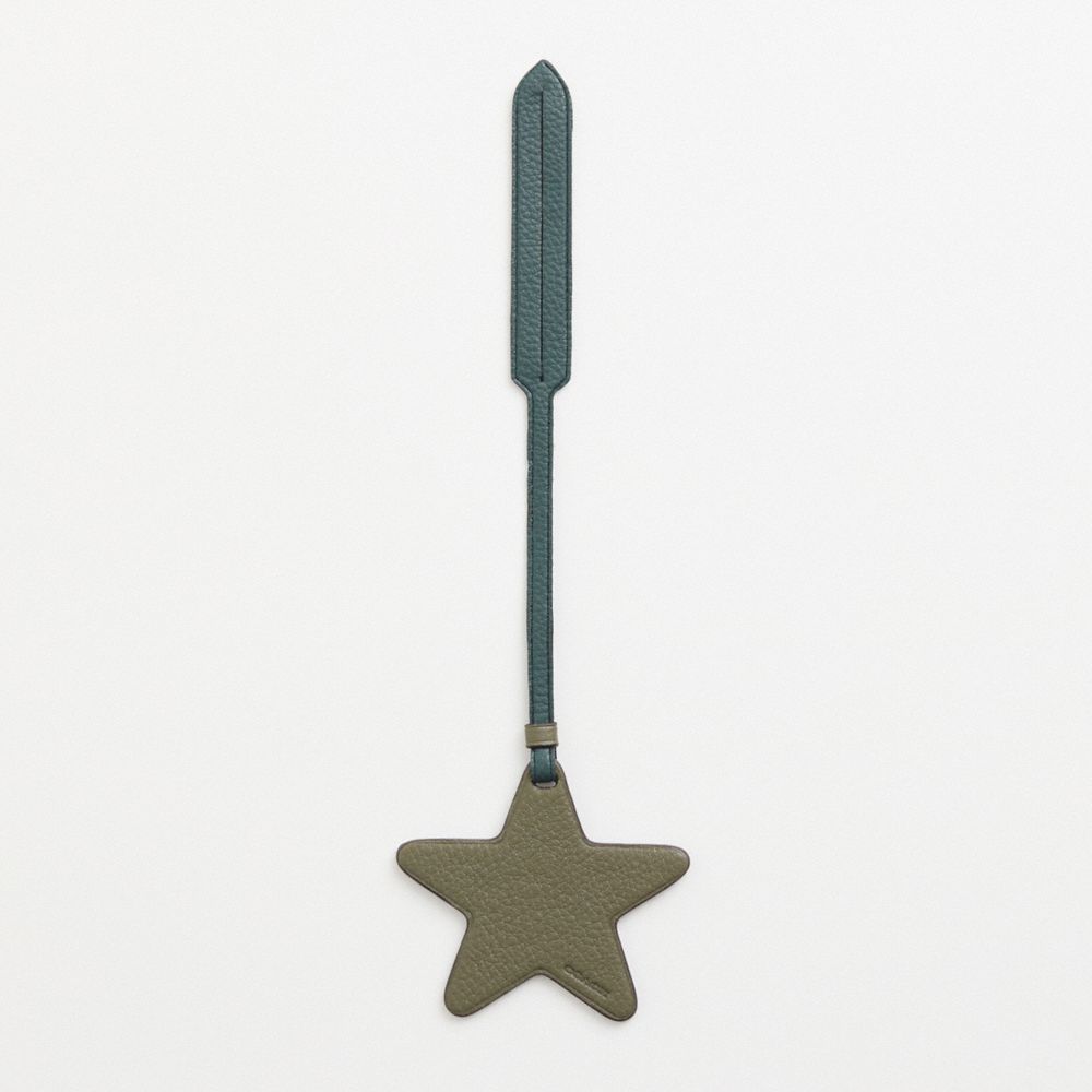 Coach Remade Star Bag Charm In Green Multi