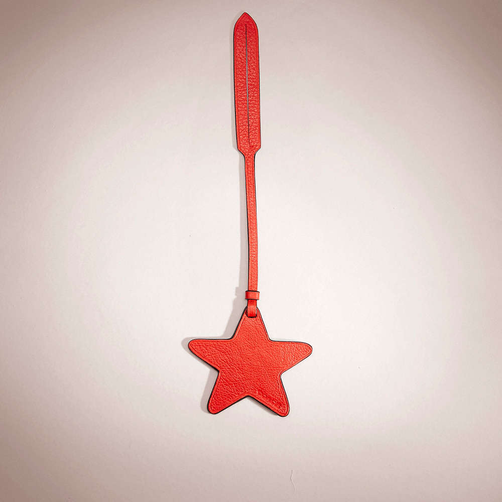 Coach Remade Star Bag Charm In Red.