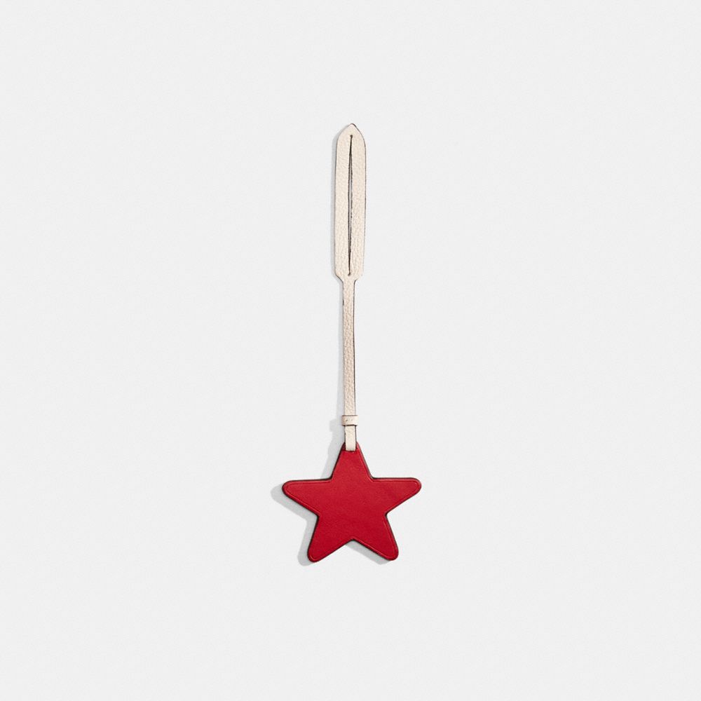 Coach Remade Star Bag Charm In Red.