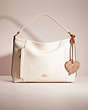 COACH®,REMADE HEART BAG CHARM,Pebble Leather,Hello Summer,Brown,Inside View, Top View