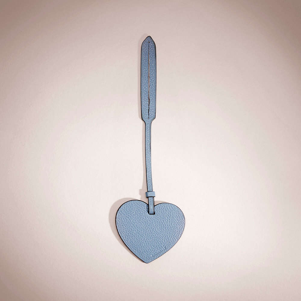 Coach Remade Heart Bag Charm In Blue