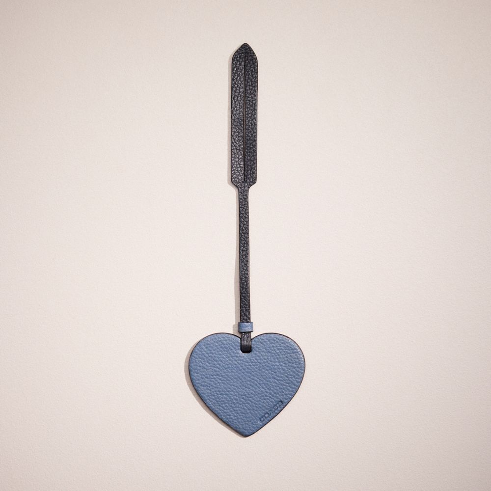 Coach Remade Heart Bag Charm In Blue