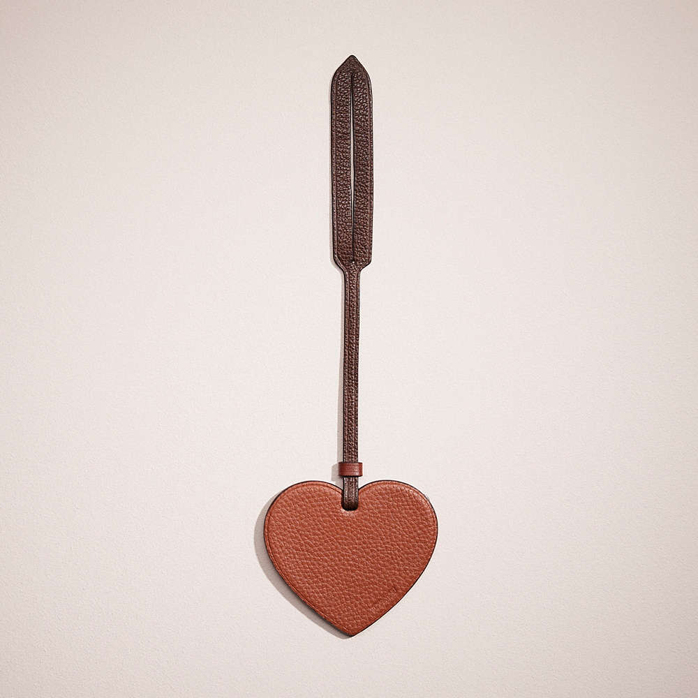Coach Remade Heart Bag Charm In Brown