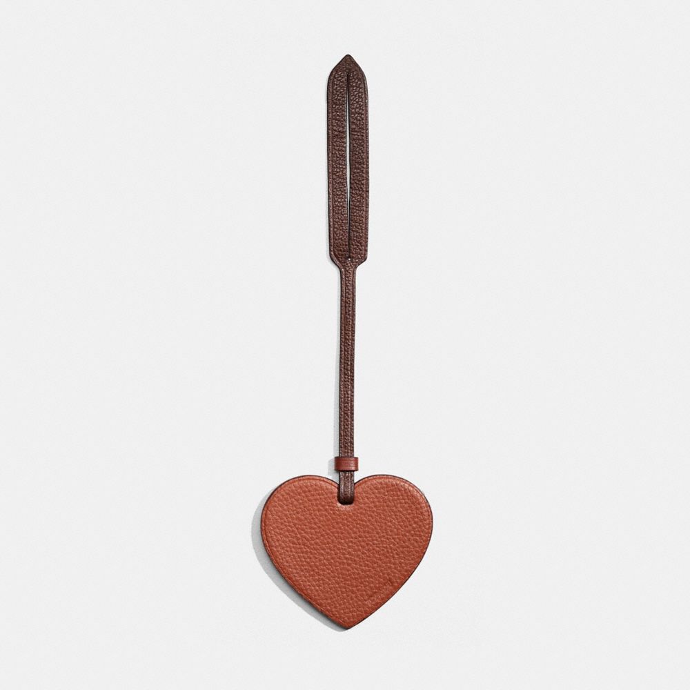 Coach Remade Heart Bag Charm In Brown