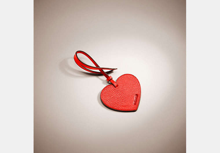 Coach Remade Heart Bag Charm In Red.