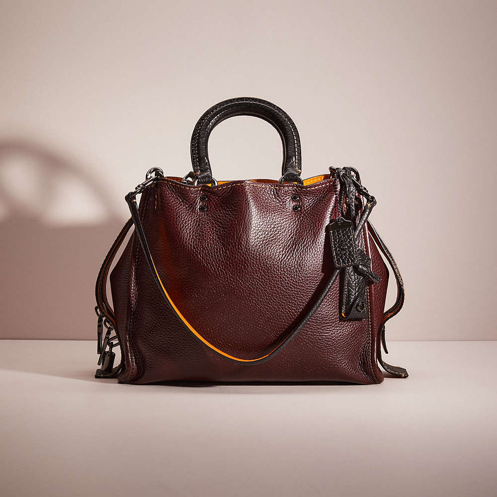 Coach Restored Rogue In Pewter/oxblood