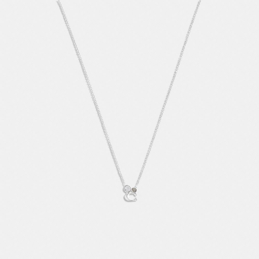 Coach Outlet Signature Crystal Cluster Necklace In Silver