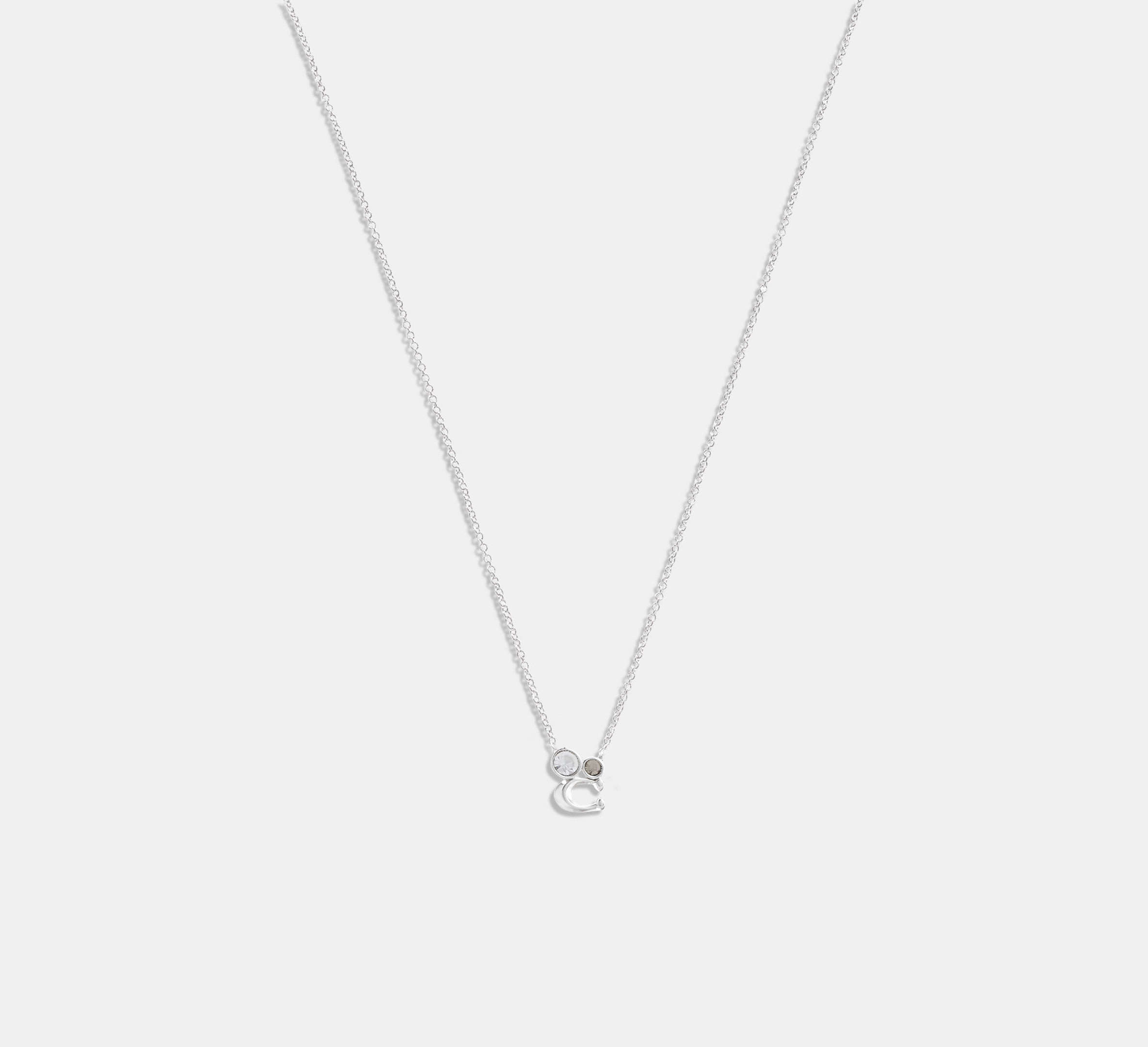 Coach Outlet Signature Crystal Cluster Necklace In Silver