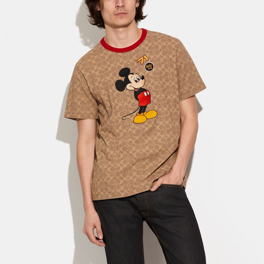 Disney X Coach Mickey Mouse Signature T Shirt In Organic Cotton Coach