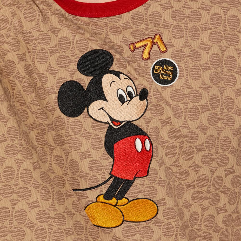 COACH × DISNEY】ミッキー 総柄 Tシャツ-