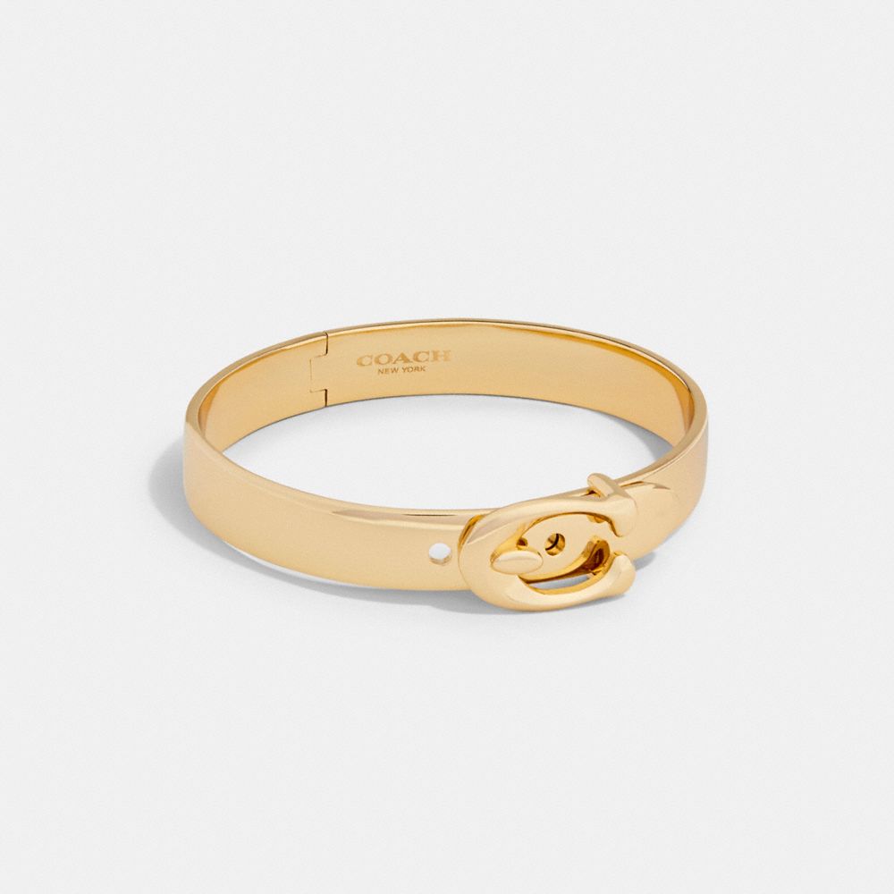 Coach Signature Buckle Bangle In Gold | ModeSens