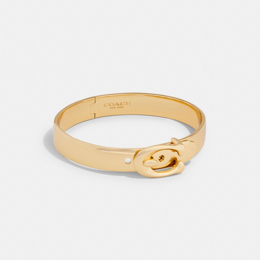 Coach Signature Buckle Bangle In Gold