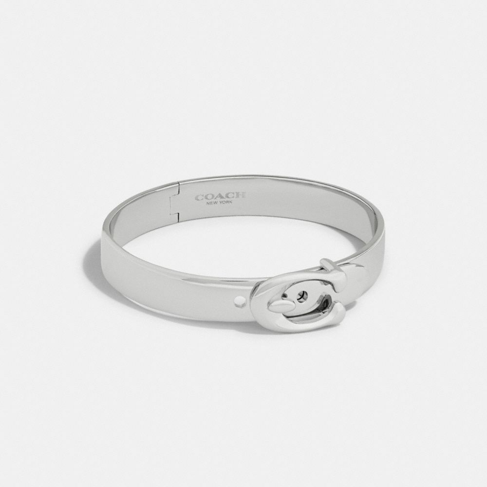 Coach Signature Buckle Bangle Bracelet - Women's Bracelets - Silver