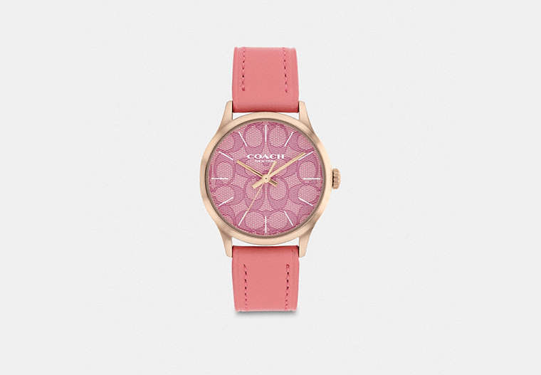 COACH®,RUBY WATCH, 32MM,Pink,Front View