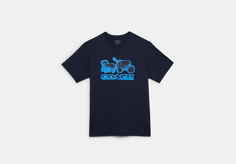 Spray Print Horse And Carriage T Shirt image number 0