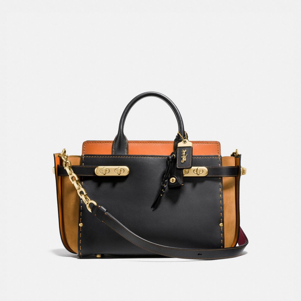 double zip shoulder bag in colorblock coach