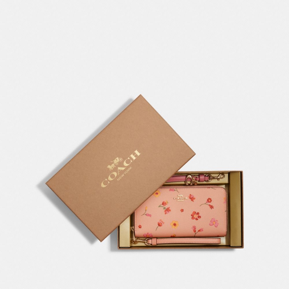 Coach Outlet Boxed Long Zip Around Wallet With Mystical Floral 