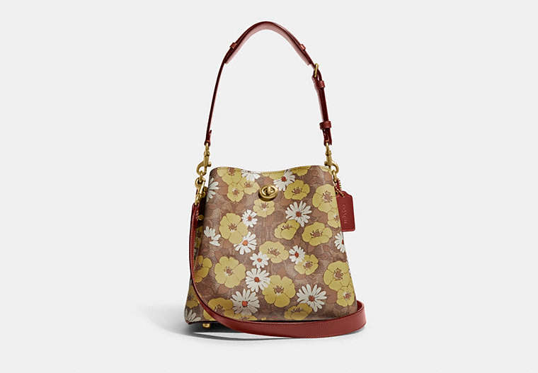 Willow Bucket Bag In Signature Canvas With Floral Print