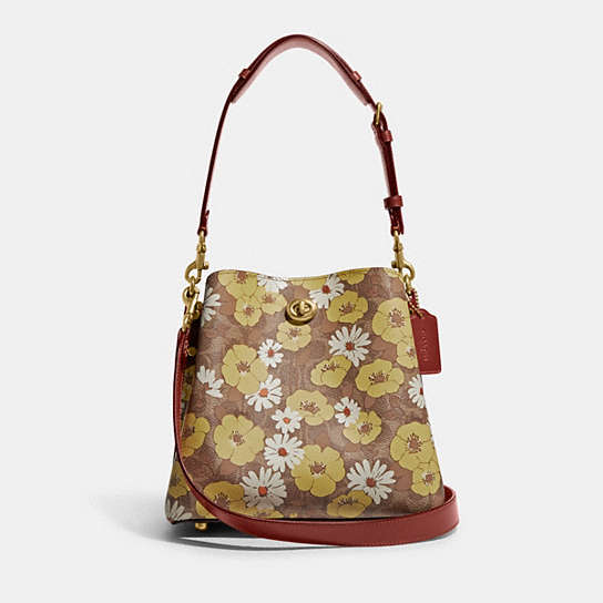 COACH® | Willow Bucket Bag In Signature Canvas With Floral Print