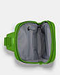 COACH®,TRACK PACK IN SIGNATURE CANVAS,Gunmetal/Neon Green,Inside View,Top View
