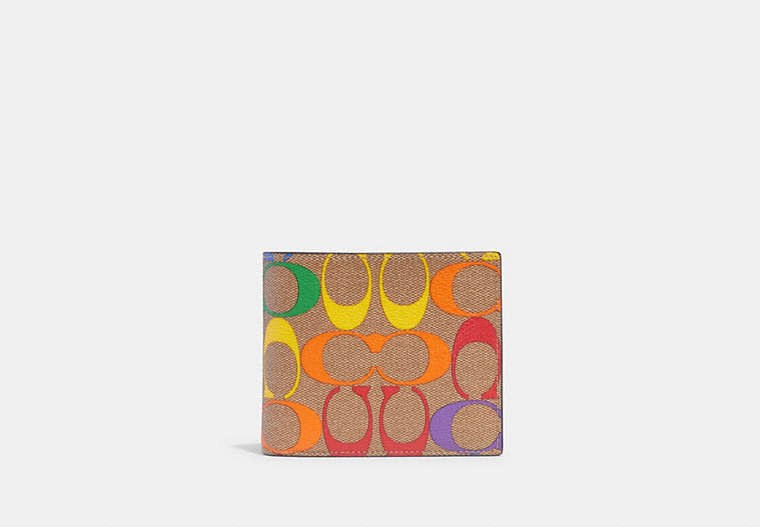 3 In 1 Wallet In Rainbow Signature Canvas