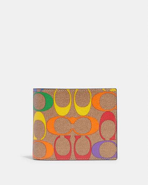 3 In 1 Wallet In Rainbow Signature Canvas