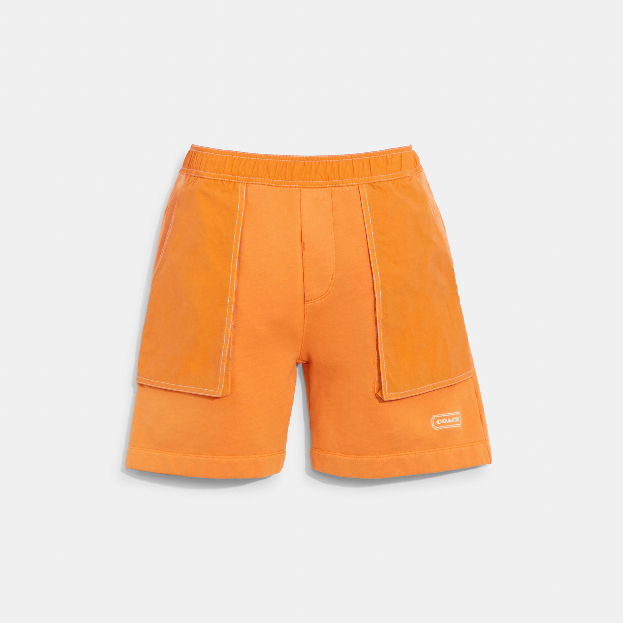 Coach Mixed Material Shorts In Orange