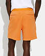COACH®,MIXED MATERIAL SHORTS,cotton,Faded Orange,Scale View