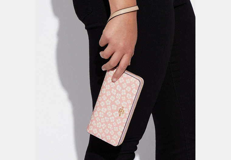 Long Zip Around Wallet With Graphic Ditsy Floral Print