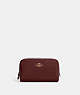 COACH®,ELLIS COSMETIC CASE,Leather,Small,Gold/Wine,Front View
