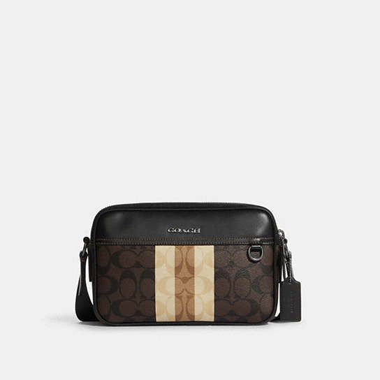 COACH OUTLET® | Graham Crossbody In Blocked Signature Canvas With Varsity  Stripe