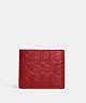 COACH®,3-IN-1 WALLET IN SIGNATURE LEATHER,Coated Canvas/Leather,Mini,Gunmetal/1941 Red,Front View
