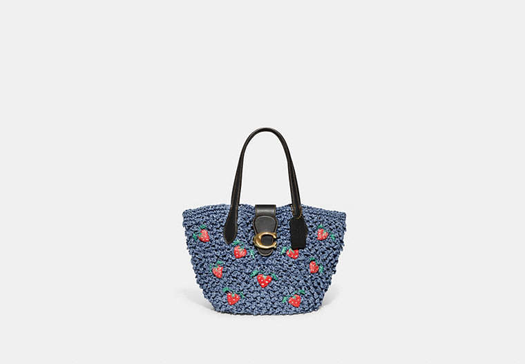 Small Tote With Strawberry Embroidery