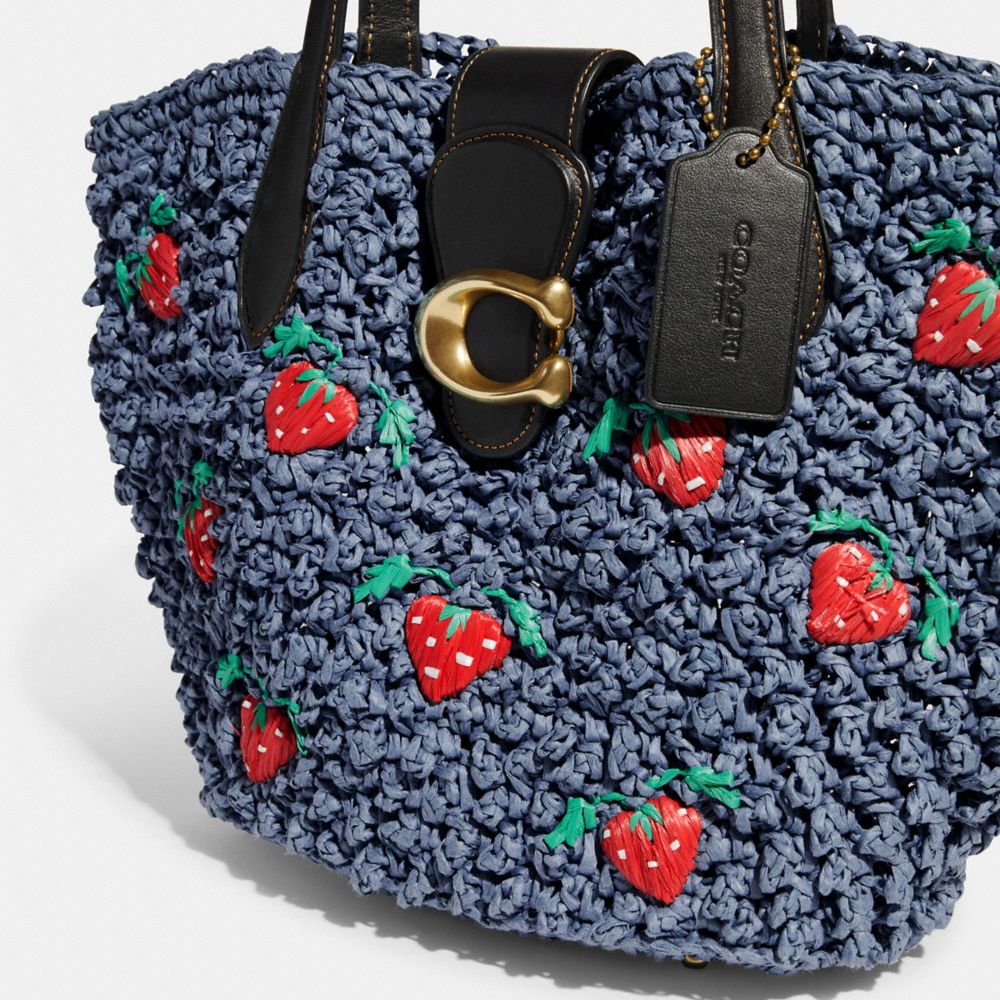 COACH® | Small Tote With Strawberry Embroidery