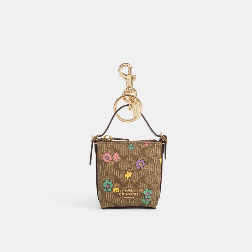 COACH OUTLET® Mini Val Duffle Bag Charm In Signature Canvas With