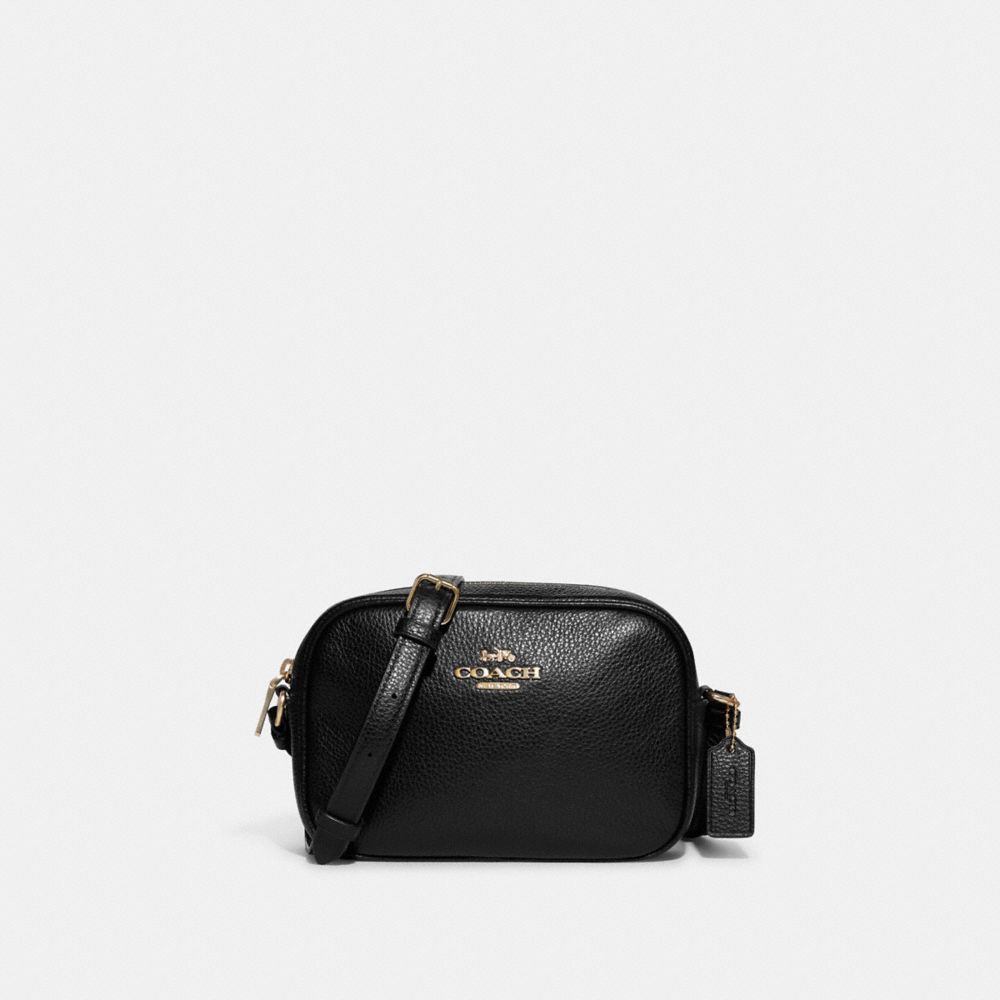 Pebbled Leather Mini Camera Bag-Black