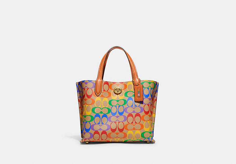 Willow Tote 24 In Rainbow Signature Canvas