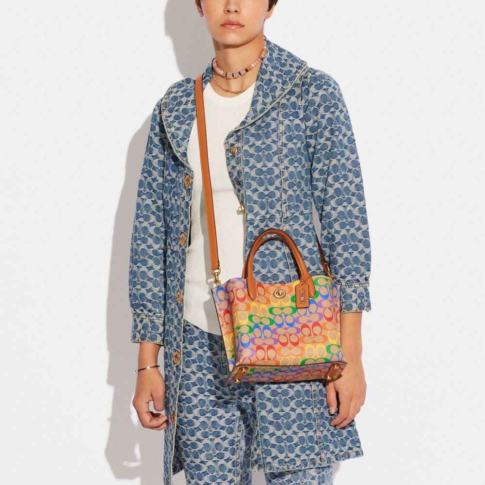 COACH® | Willow Tote 24 In Rainbow Signature Canvas