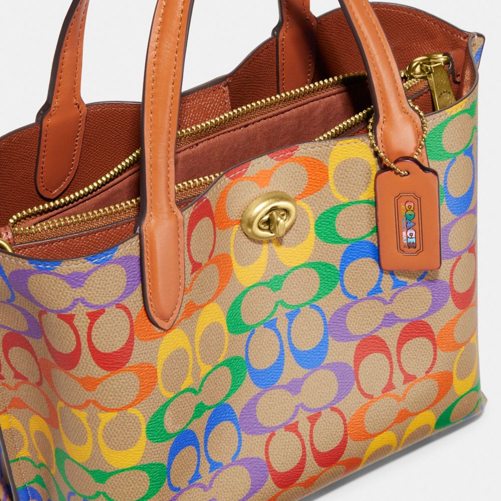 COACH® | Willow Tote 24 In Rainbow Signature Canvas