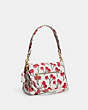 COACH®,SOFT TABBY SHOULDER BAG WITH CHERRY PRINT,Smooth Leather,Small,Brass/Chalk,Angle View