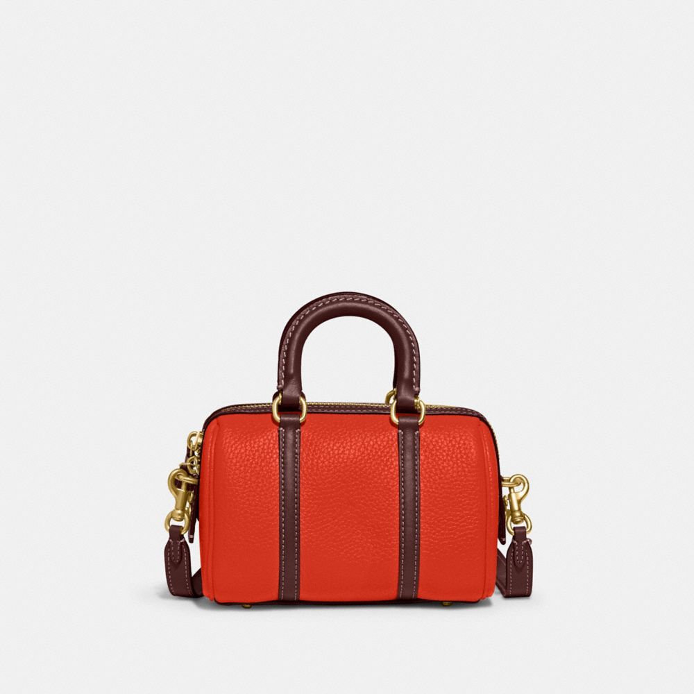 Coach Ruby Satchel 18 In Colorblock In Brass/red Orange Multi