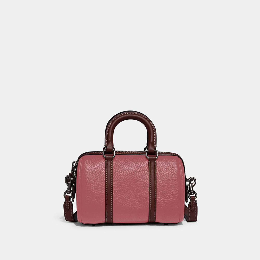 Coach Ruby Satchel 18 In Colorblock In Pewter/rouge Multi
