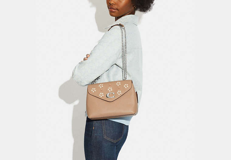 Tammie Shoulder Bag With Floral Whipstitch