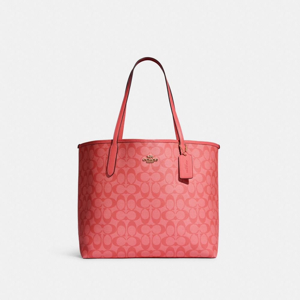 Coach pink online tote