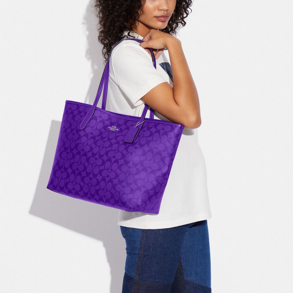 COACH® | City Tote In Blocked Signature Canvas